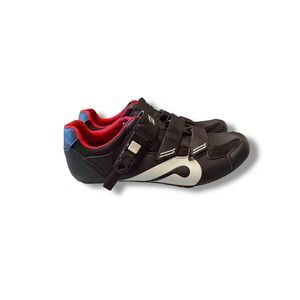 Peloton Cycling Shoes Men's Size 45 Black Red Clip-In Spin Indoor Workout